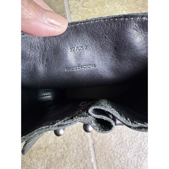 RAG & BONE Moto Boots Women’s Size 37 US 7 Black Leather Stud Strap Ankle Boots - Picture 7 of 11